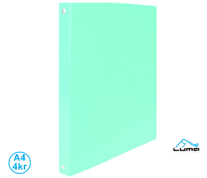 Pořadač LUMA A4 pastel 4 kroužkový zelený