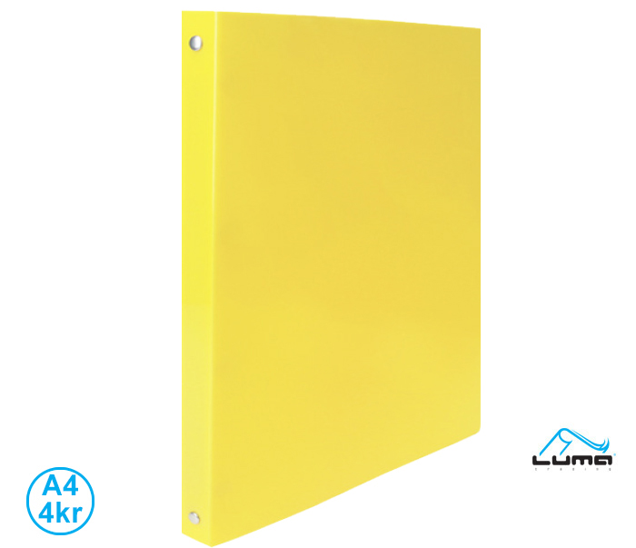 Pořadač LUMA A4 pastel 4 kroužkový žlutý
