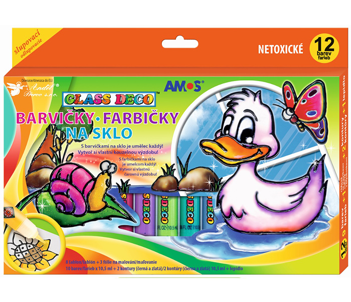 BARVY NA SKLO - SADA 12 KUSŮ