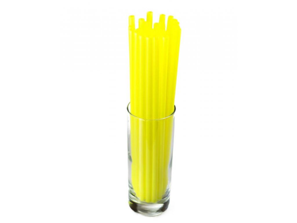Slámky Jumbo znovu použitelné žluté 25.5cm 150ks