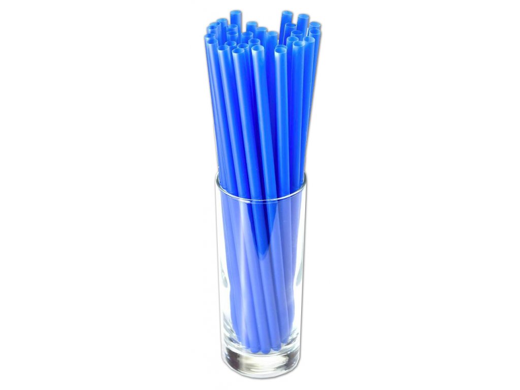 Slámky Jumbo znovu použitelné modré 25.5cm 150ks