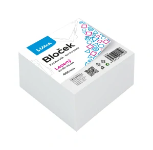 Bloček KOSTKA bílá 85 x 85 x40mm, lepená LUMA