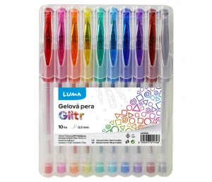 Gelové pero 10 barev GLITR, LUMA