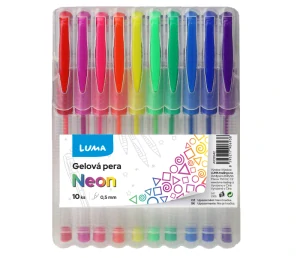 Gelové pero 10 barev NEON, LUMA