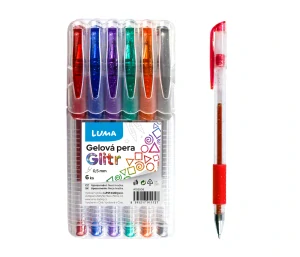 Gelové pero 6 barev GLITR, LUMA