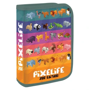Penál 1P nevybavený Pixelife Zoo 2 chl.