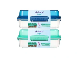 Sistema Dělený svačinový box To Go LunchStack Rectangle 1,8 l, mix barev