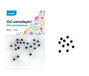 Oči kulaté 7mm, 20ks samolepící LUMA