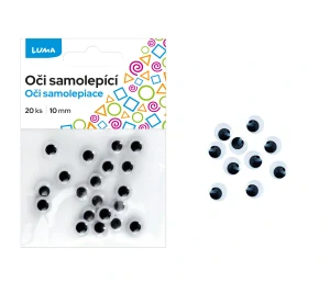 Oči kulaté 10mm, 20ks samolepící LUMA