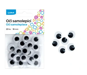Oči kulaté 16mm, 20ks samolepící LUMA