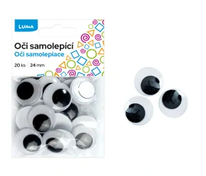 Oči kulaté 24mm, 20ks samolepící LUMA