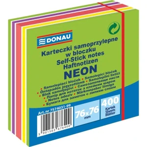 Samolepicí bloček Donau - 76 x 76 mm, mix zelených odstínů, 400 lístků