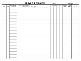 Provozní deník plynové kotelny A4, OP1241