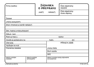 Žádanka o přepravu A6, 100 listů OP1176