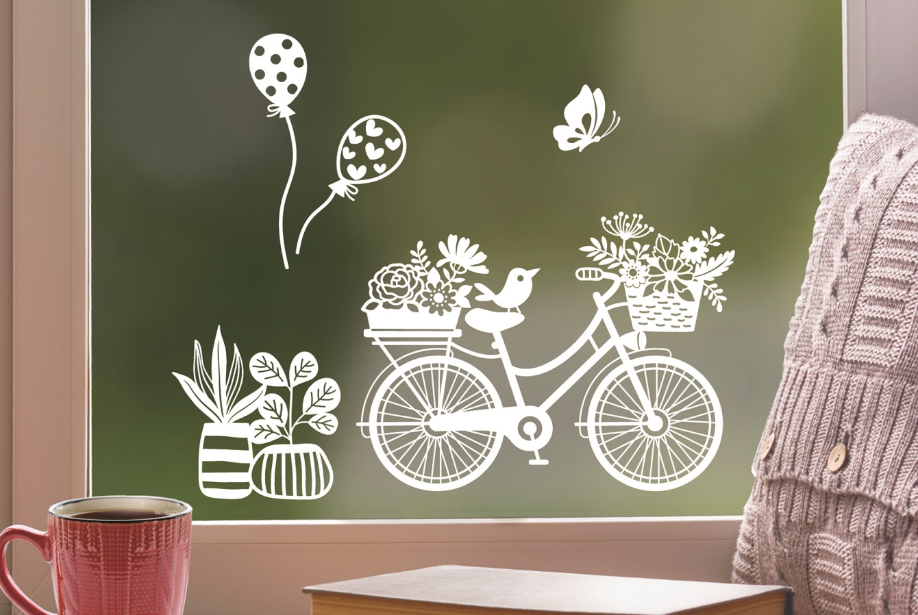 Samolepky na zeď bílé kolo 27,5 x 41 cm