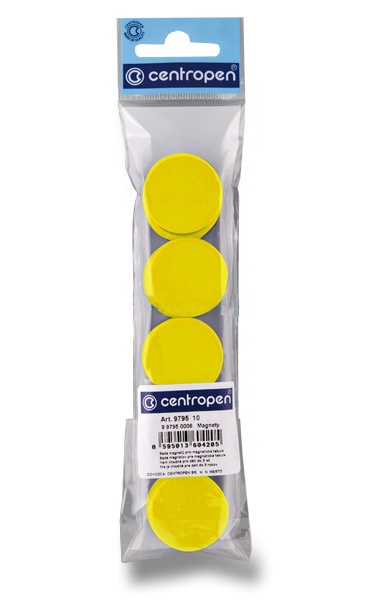 Kulaté magnety 28 mm 10 ks žluté