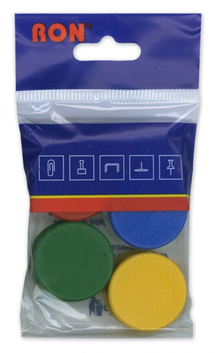 Kulaté magnety 32 mm 8 ks v barevné sadě