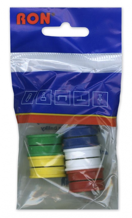Kulaté magnety 24 mm 10 ks v barevné sadě