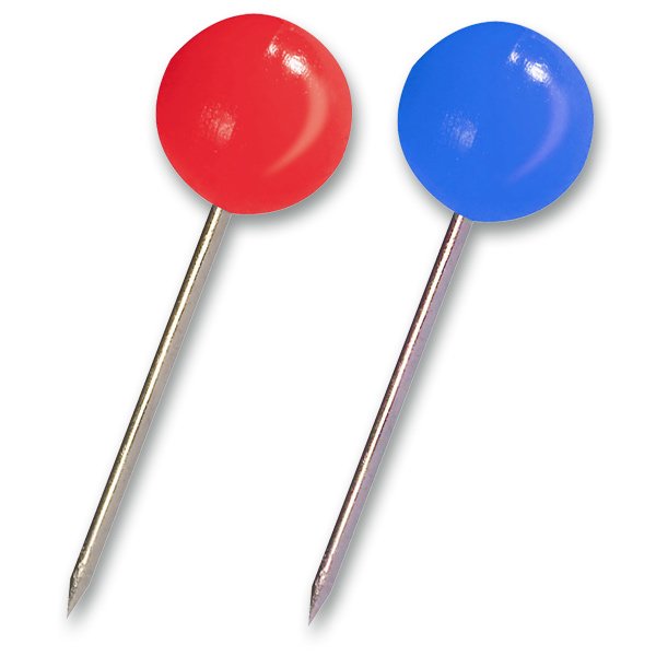 Špendlíky mapové 100 ks barevné Maped