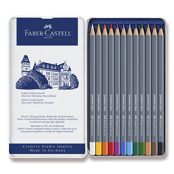 Akvarelové pastelky 12 barev Faber-Castell Goldfaber Aqua