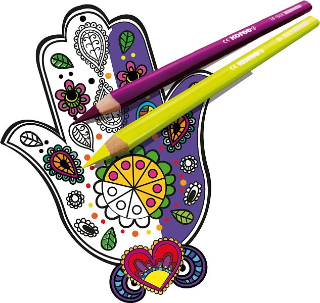 Trojhranné pastelky 50 barev Kores Mandalas