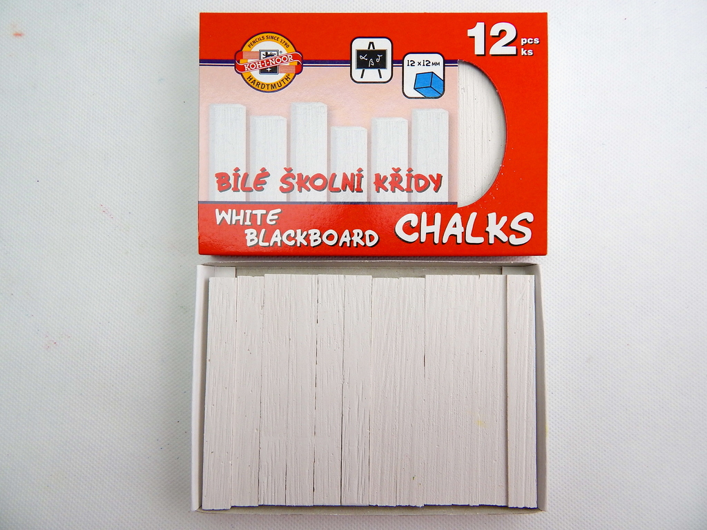Bílé křídy 12 kusů hranaté Koh-i-noor