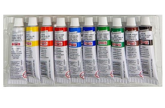 Temperové barvy sada 10 ks Koh-i-noor