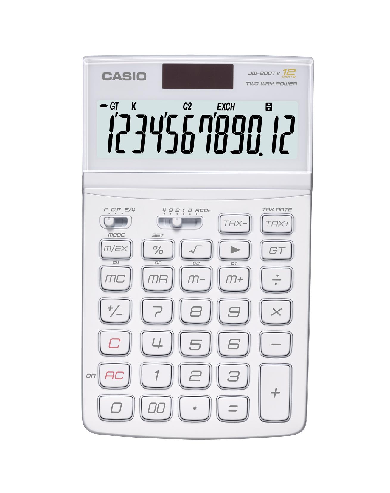 Kalkulačka stolní CASIO JW 200TV - bílá