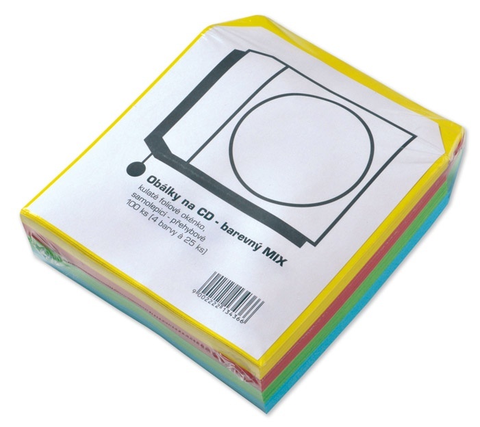 Obálka na CD papírová 125x125mm barevný mix
