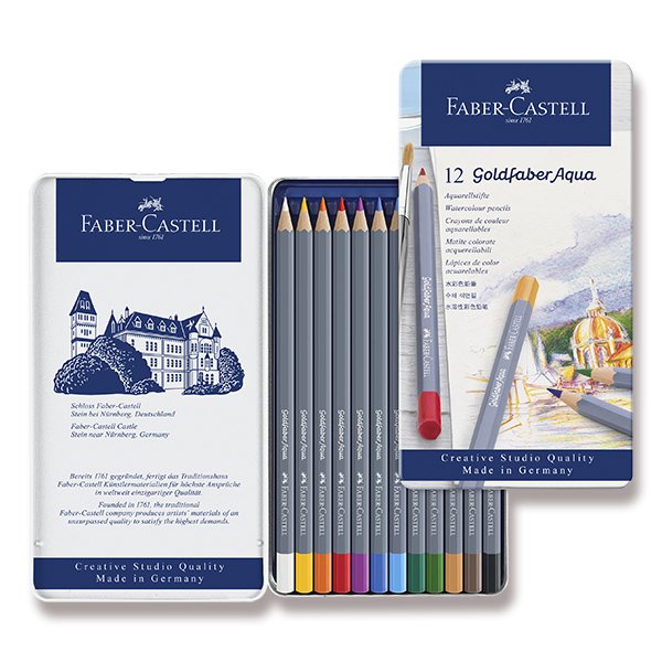 Akvarelové pastelky 12 barev Faber-Castell Goldfaber Aqua