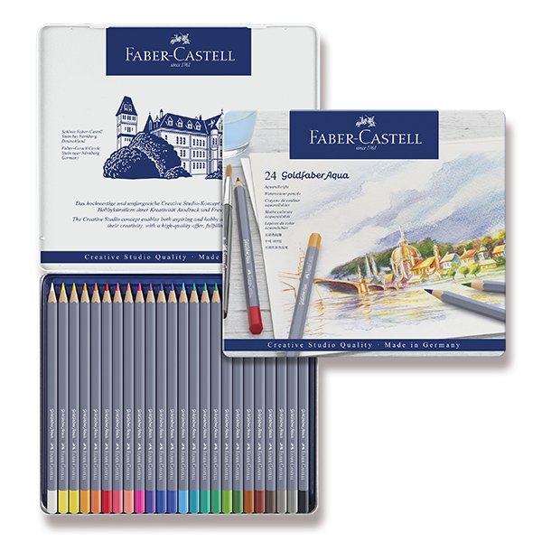 Akvarelové pastelky 24 barev Faber-Castell Goldfaber Aqua