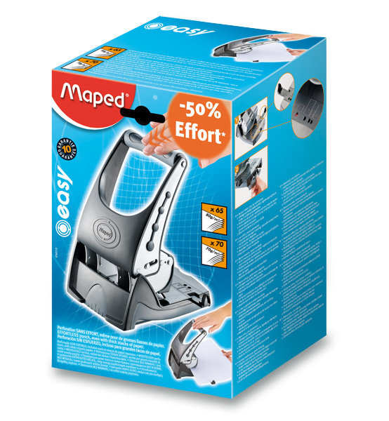 Děrovačka  MAPED Easy 35, celokovová - stříbrná, na 35 listů