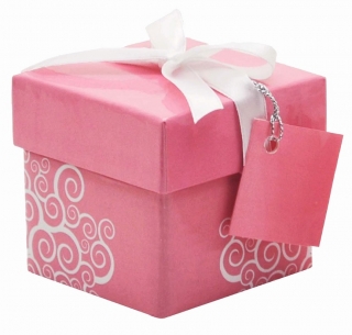 Dárková krabička růžová MINI 7x7x7cm
