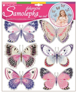 Samolepky na zeď hologramoví motýlci 30,5x30,5cm