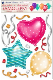 Samolepka na zeď 3D balónková 35 x 27 cm