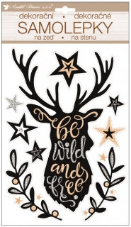 Samolepka na zeď jelen prostorová 36 x 21 cm
