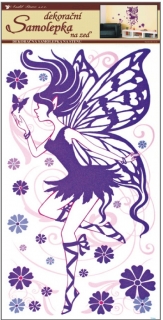 Samolepky na zeď víla fialová 60x32cm