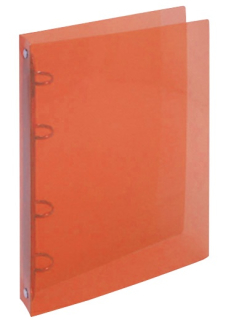 Pořadač 4-kroužkový A5 PP transparent oranžový