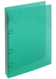 Pořadač 4-kroužkový A5 PP transparent zelený