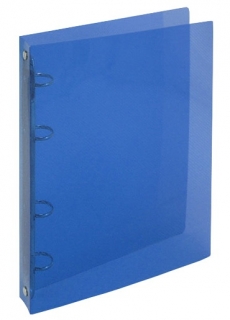 Pořadač 4-kroužkový A4 PP transparent modrý