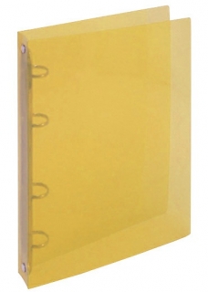 Pořadač 4-kroužkový A4 PP transparent žlutý