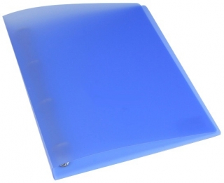 Pořadač 4-kroužkový A4 matný PP transparent modrý