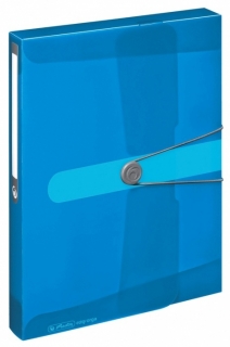Box s gumičkou A4,modrá transparent, PP EASY ORGA