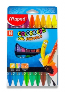 Olejové pastely 18 barev trojhranné Maped