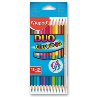 Oboustranné pastelky 24 barev trojhranné Maped Color Peps Duo