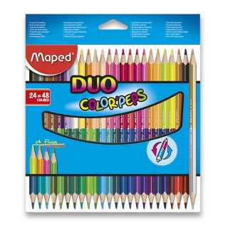 Oboustranné pastelky 48 barev trojhranné Maped Color Peps Duo