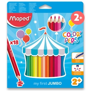 Trojhranné Jumbo pastelky 18 barev Maped Color Peps Jumbo