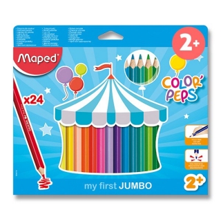 Trojhranné Jumbo pastelky 24 barev Maped Color Peps Jumbo
