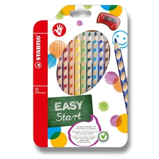 Pastelky pro praváky 12 barev a ořezávátko Stabilo EasyColors