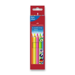 Jumbo Trojhranné pastelky 5 barev Faber-Castell Neon